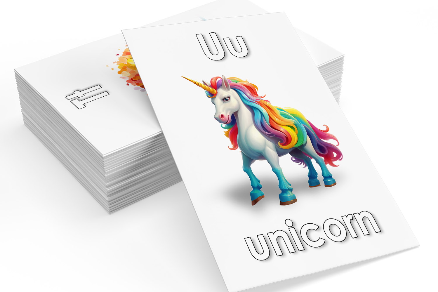 Alphabet Flash Cards (RAINBOW THEMED) ABC, A to Z - deCYPHER games